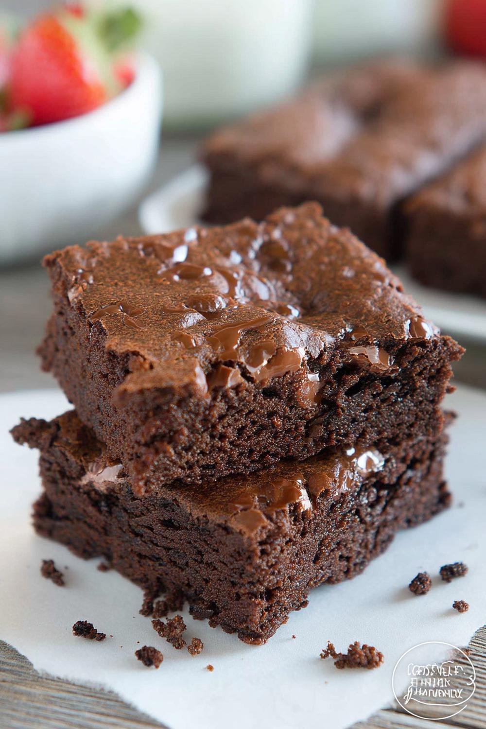 Staplade chokladrutor med glans