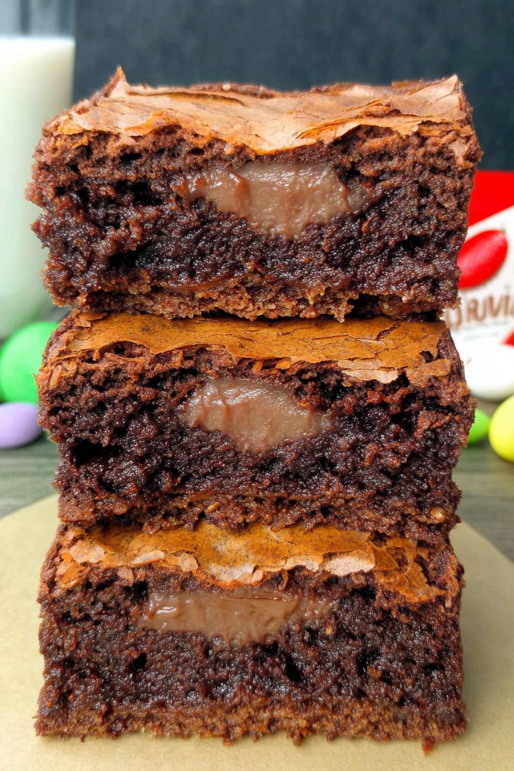 Staplade rutor med chokladbitar