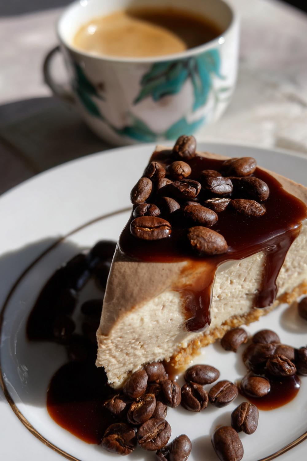 14. Cheesecake utan ugn 2026 med choklad-espresso och rostade kaffebönor