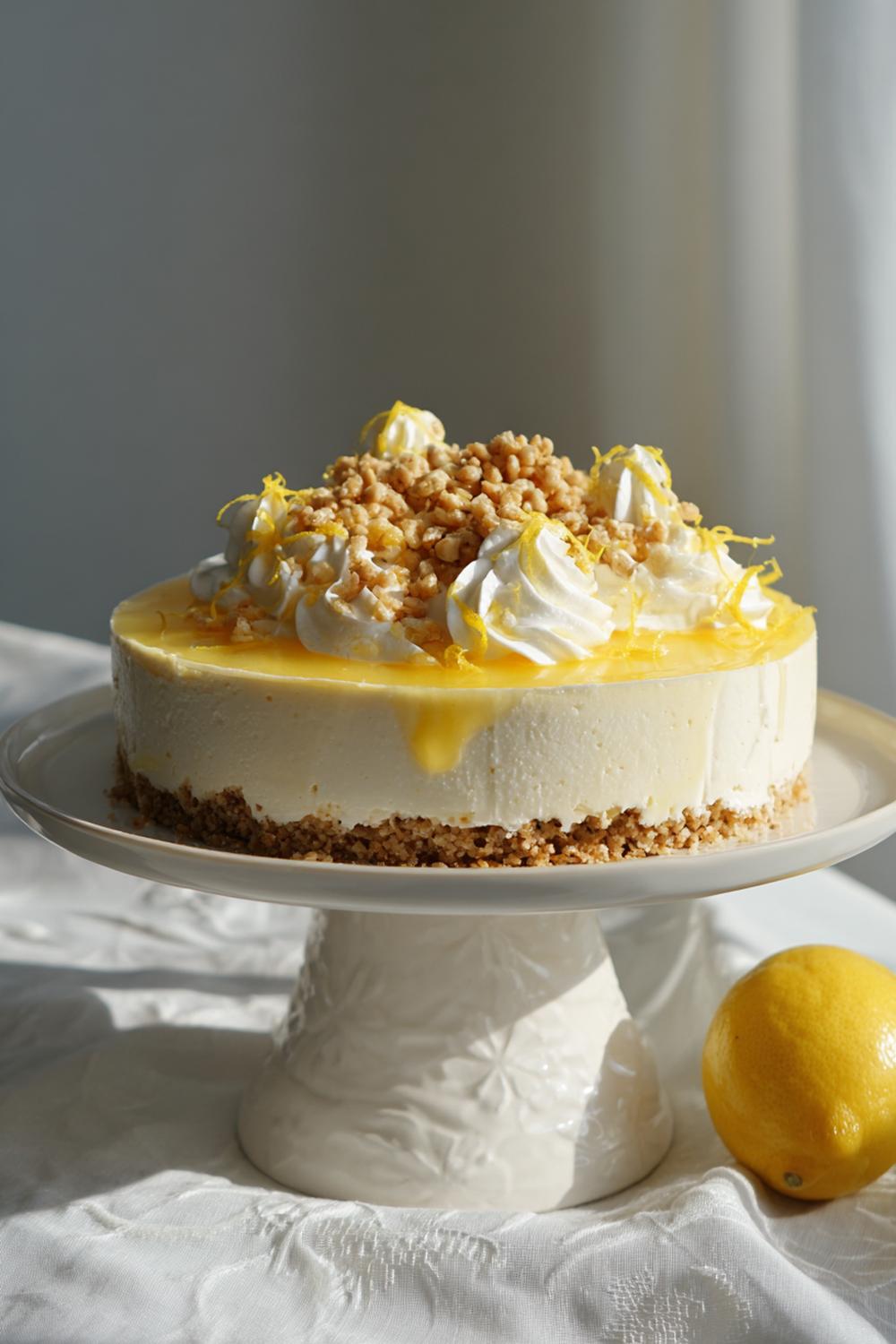 2. Cheesecake utan ugn 2026 med citronzest och marängkross