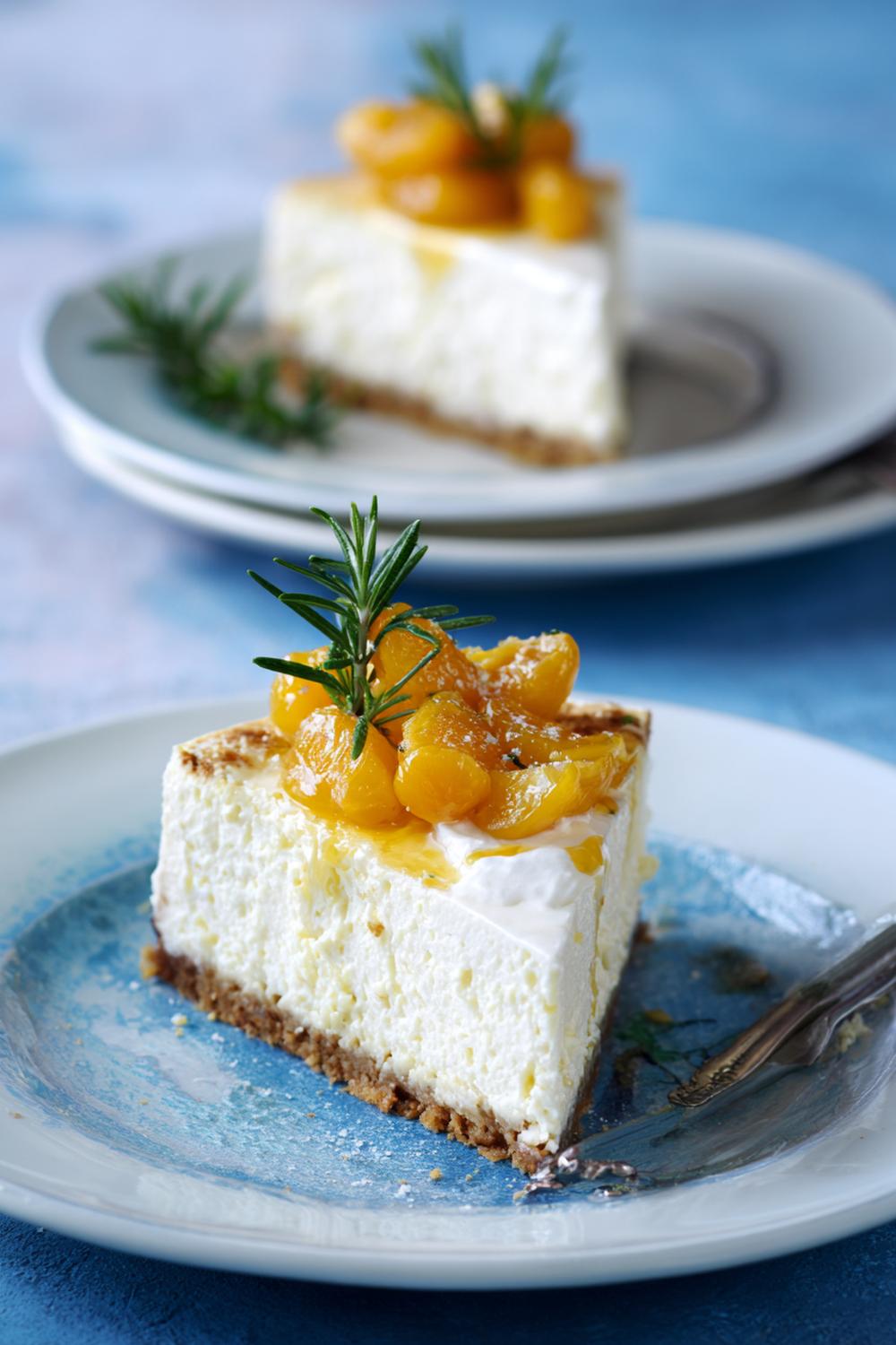 29. Cheesecake utan ugn 2026 med aprikos och rosmarin i solig elegans