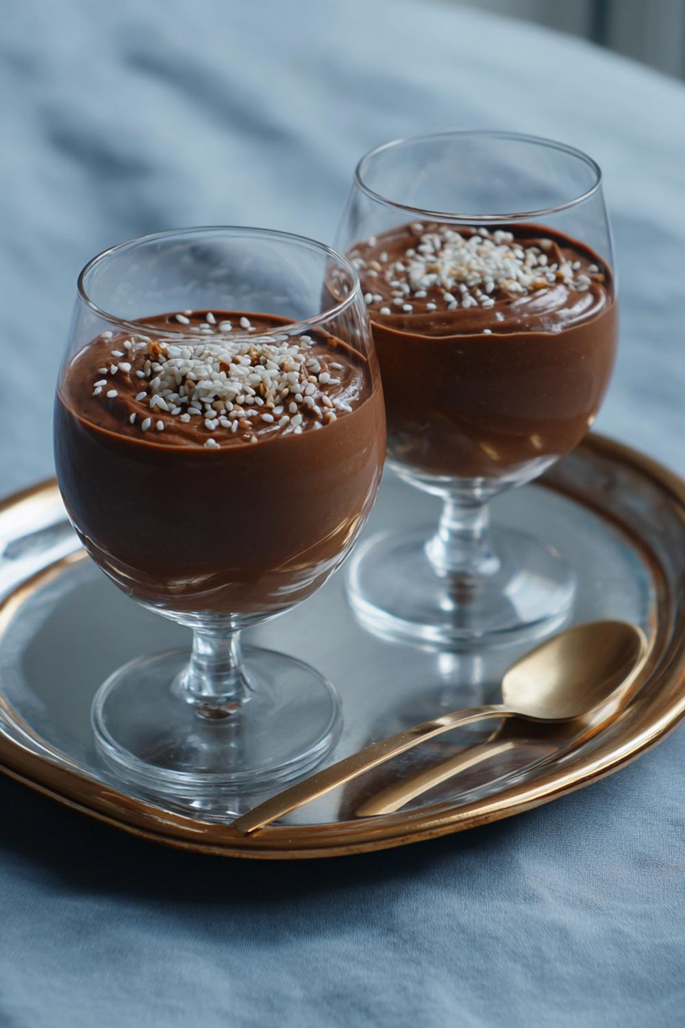 22. Chokladmousse recept 2026 med sesam och tahiniswirl