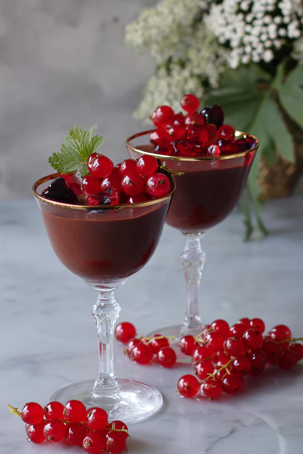 25. Chokladmousse recept 2026 med svarta vinbär och blank bärgelé