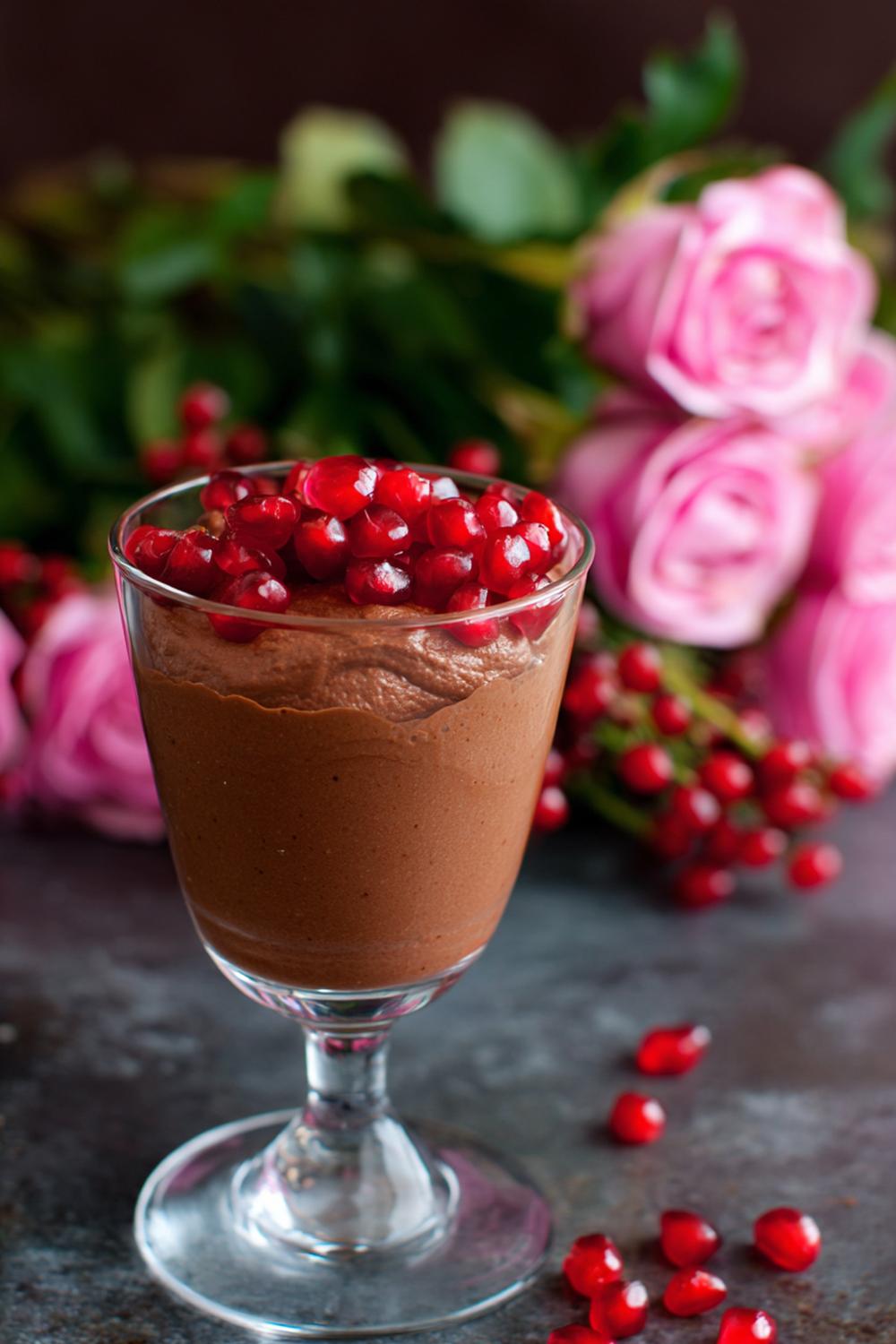 26. Chokladmousse recept 2026 med granatäpple och rosenvatten