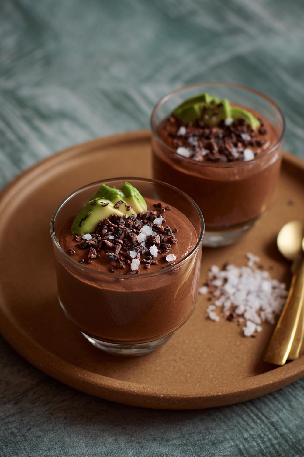 2. Chokladmousse på avokado med kakaonibs och havssalt