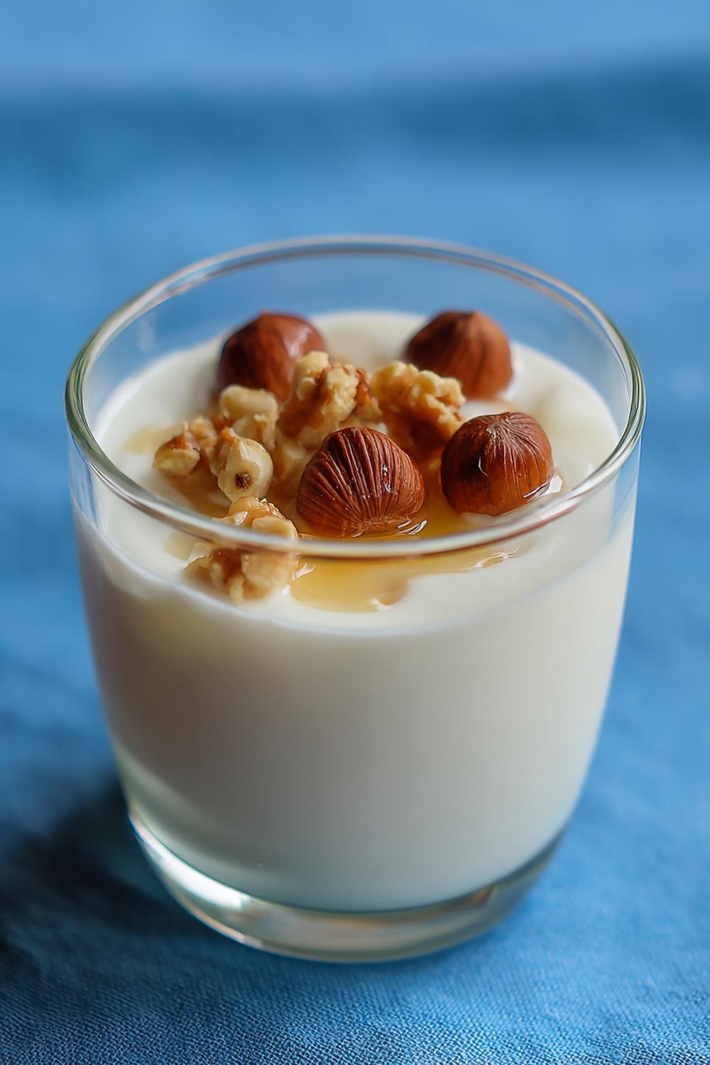 22. Yoghurtglass utan maskin med honung och rostade hasselnötter