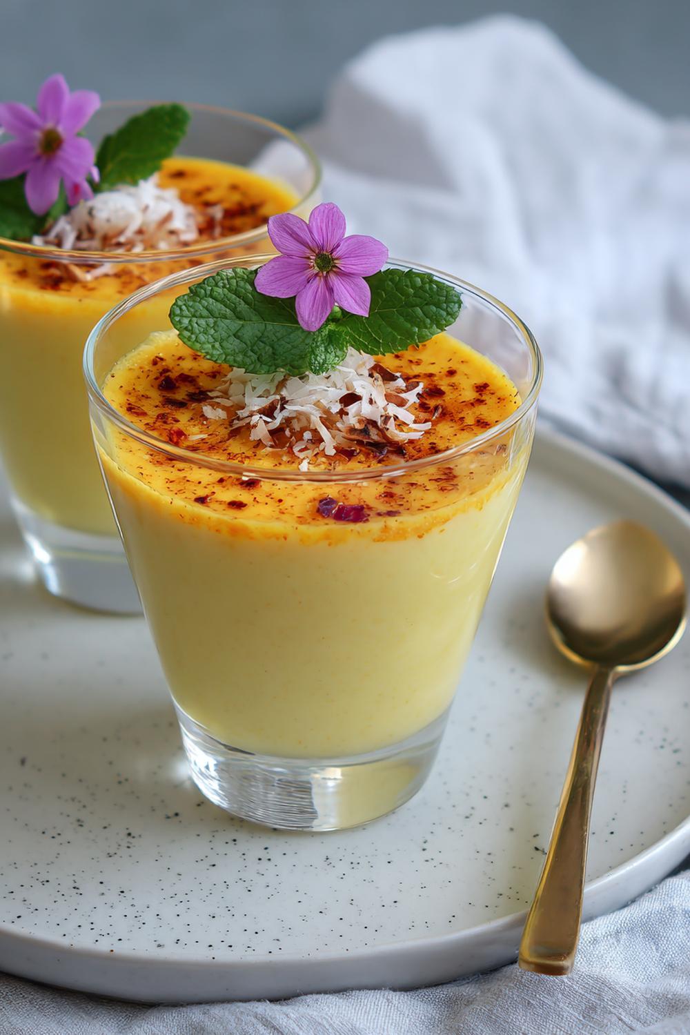 25. Saffranspudding med apelsin och rostad kokos