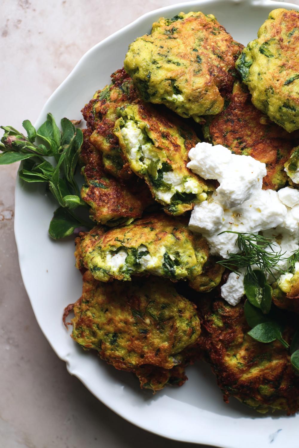 22. Frallor med spenat och feta för grön marmorering