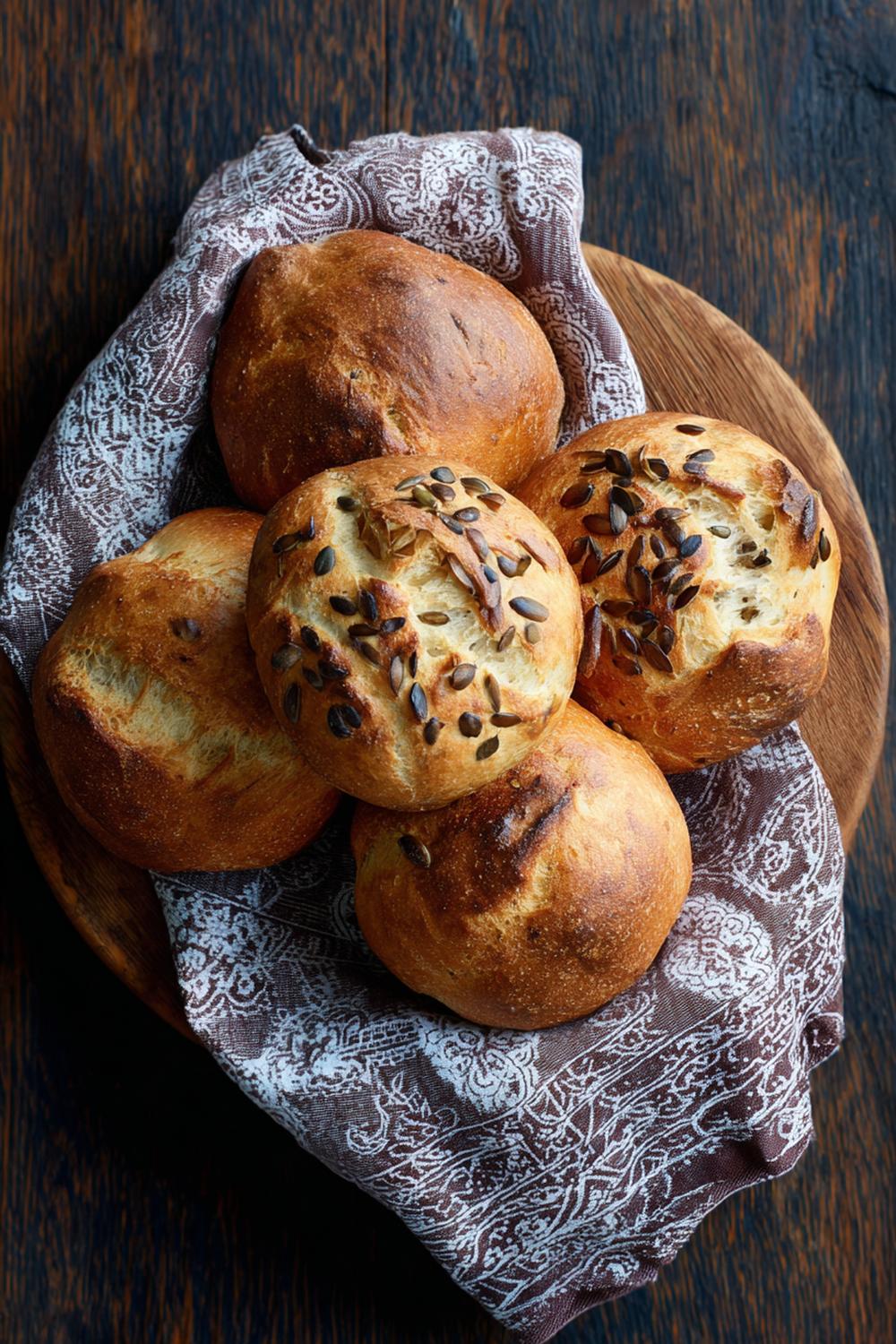 23. Frallor med pumpakärnor och mörk, rustik skorpa