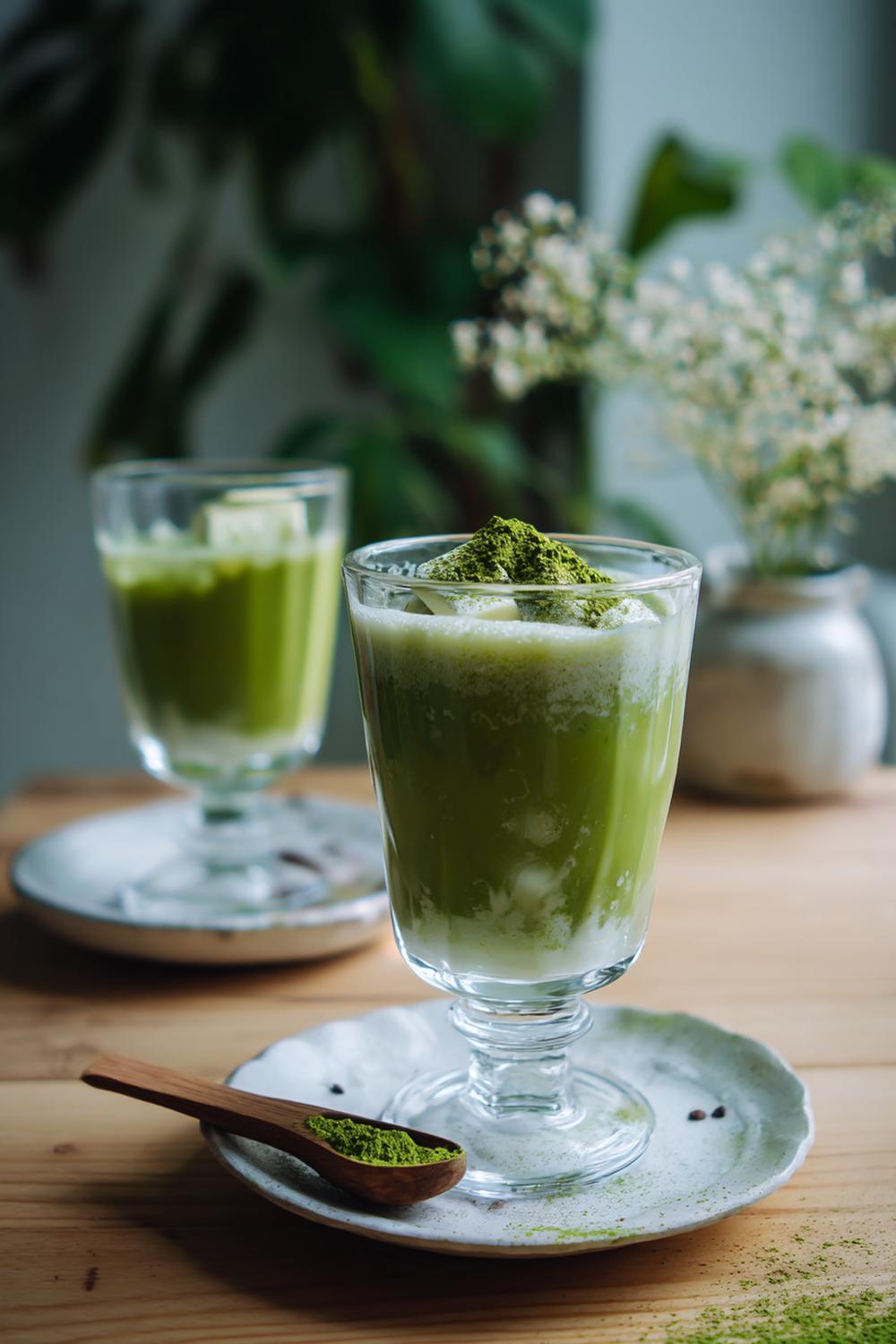 16. Glass recept hemmagjord matcha med vit choklad och mjölkig grön ton