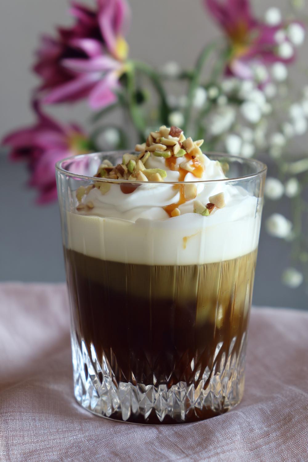 5. Glass recept hemmagjord kaffe med karamellvirvel och knaprig mandel