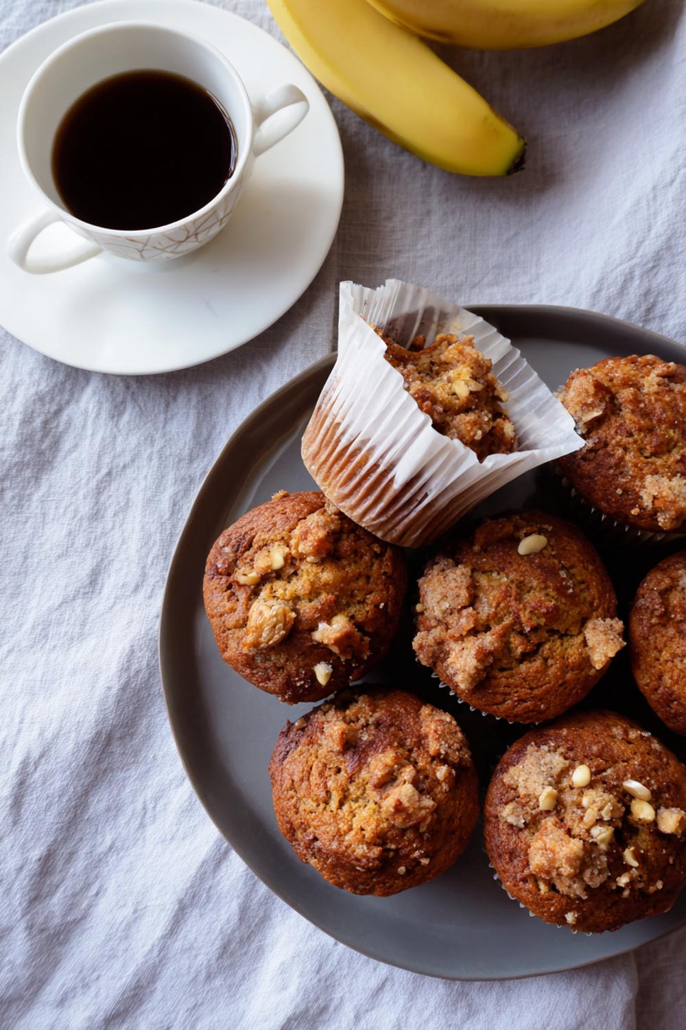 9. Glutenfri fika: Bananmuffins med kanel och knaprig smuldeg