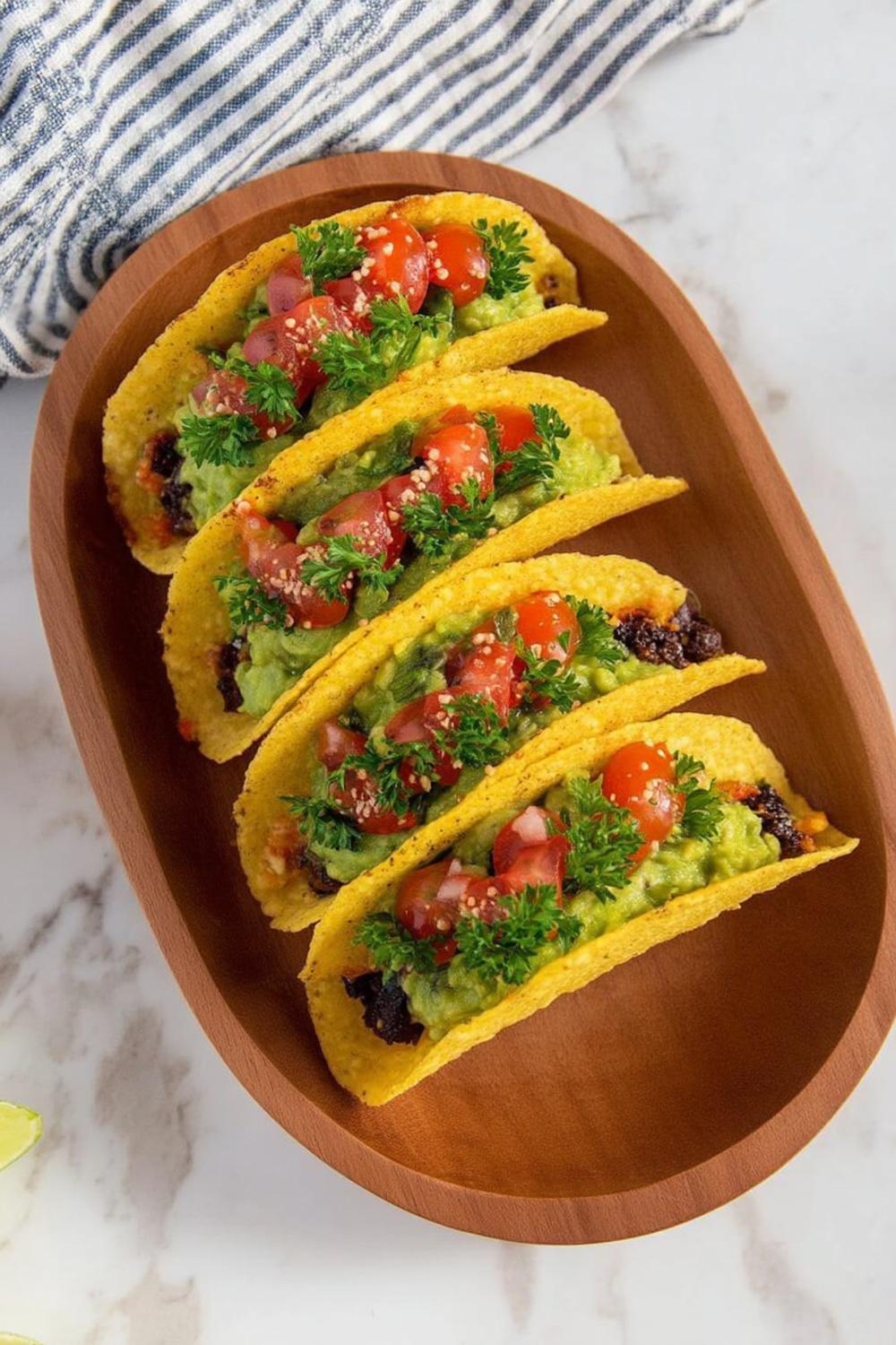 Träbricka med Taco-fyllning