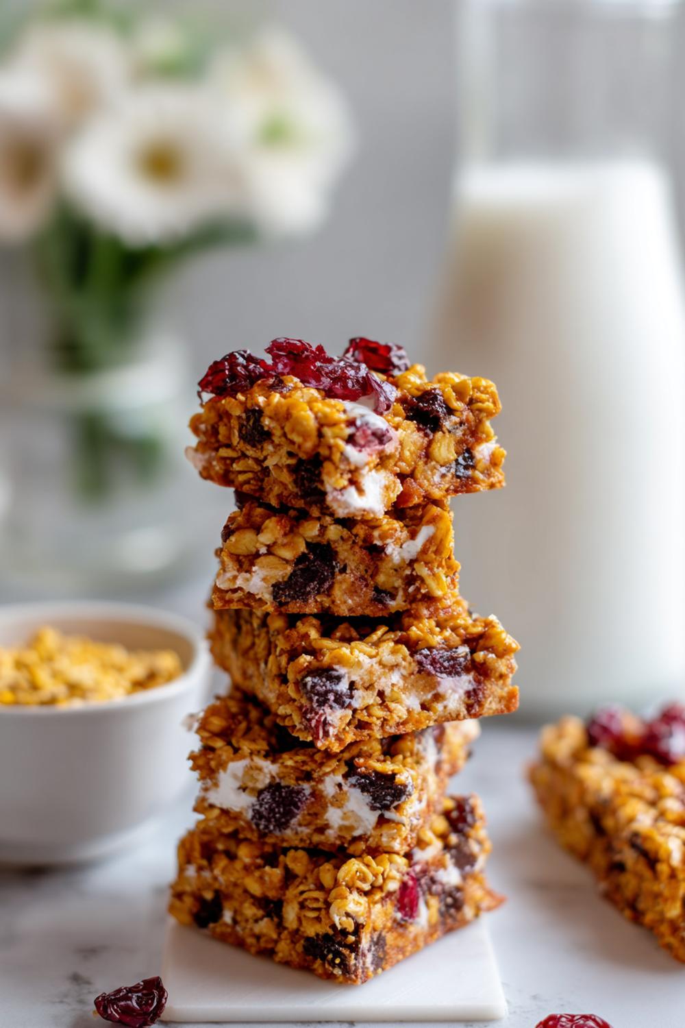 23. Kakor utan ugn med granola och tranbär i frukostbars