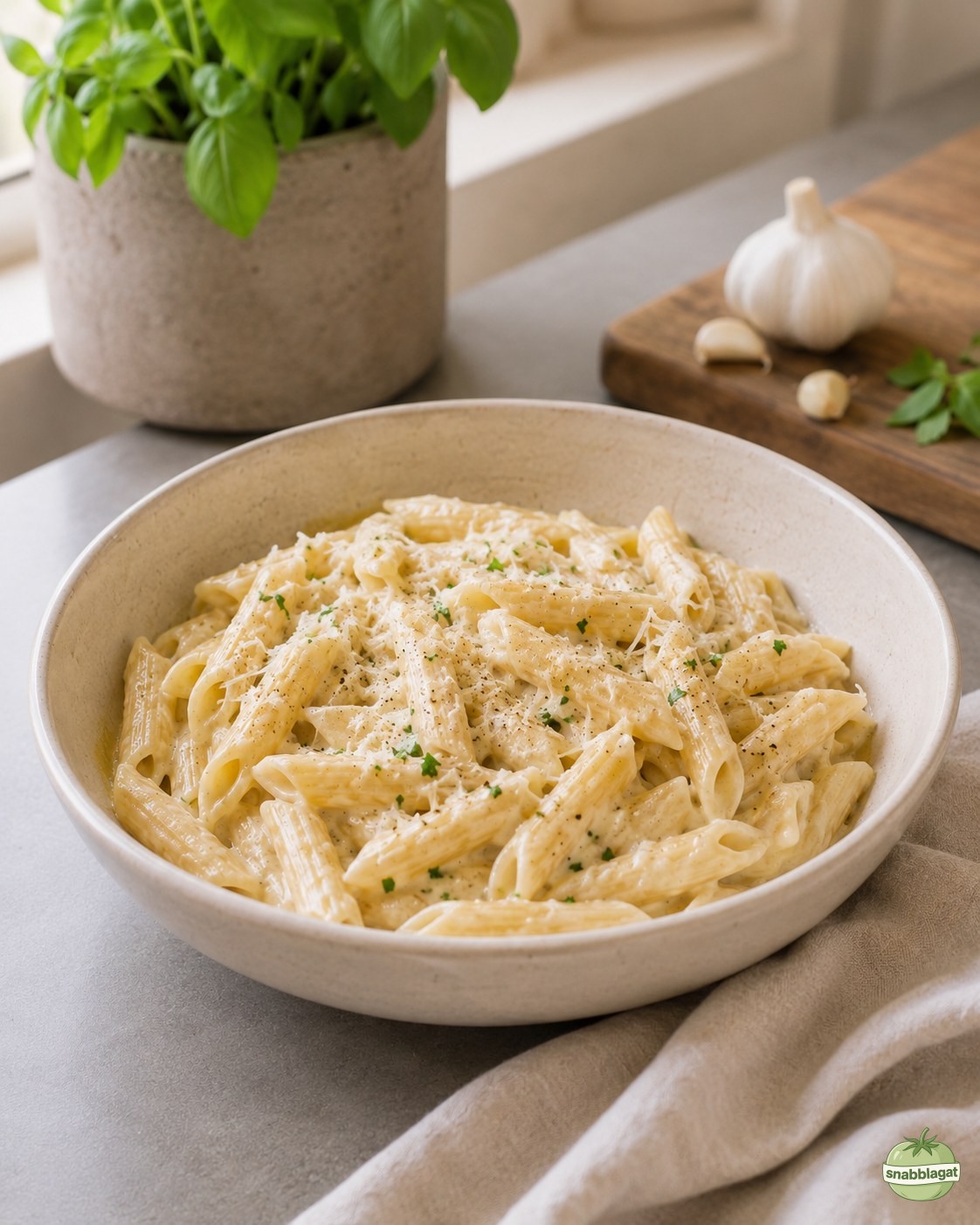 Krämig Vitlöks Alfredopasta