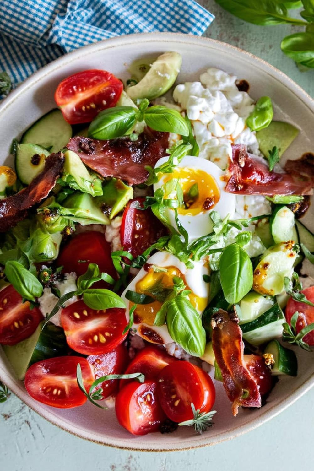Färgstark spinatsallad med ägg
