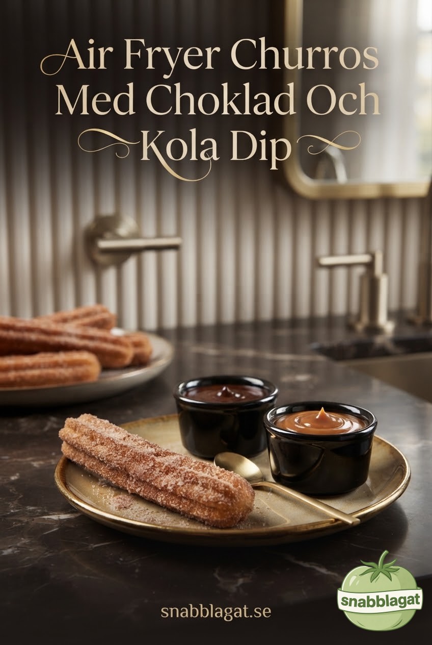 Air Fryer Churros Med Choklad Och Kola Dip
