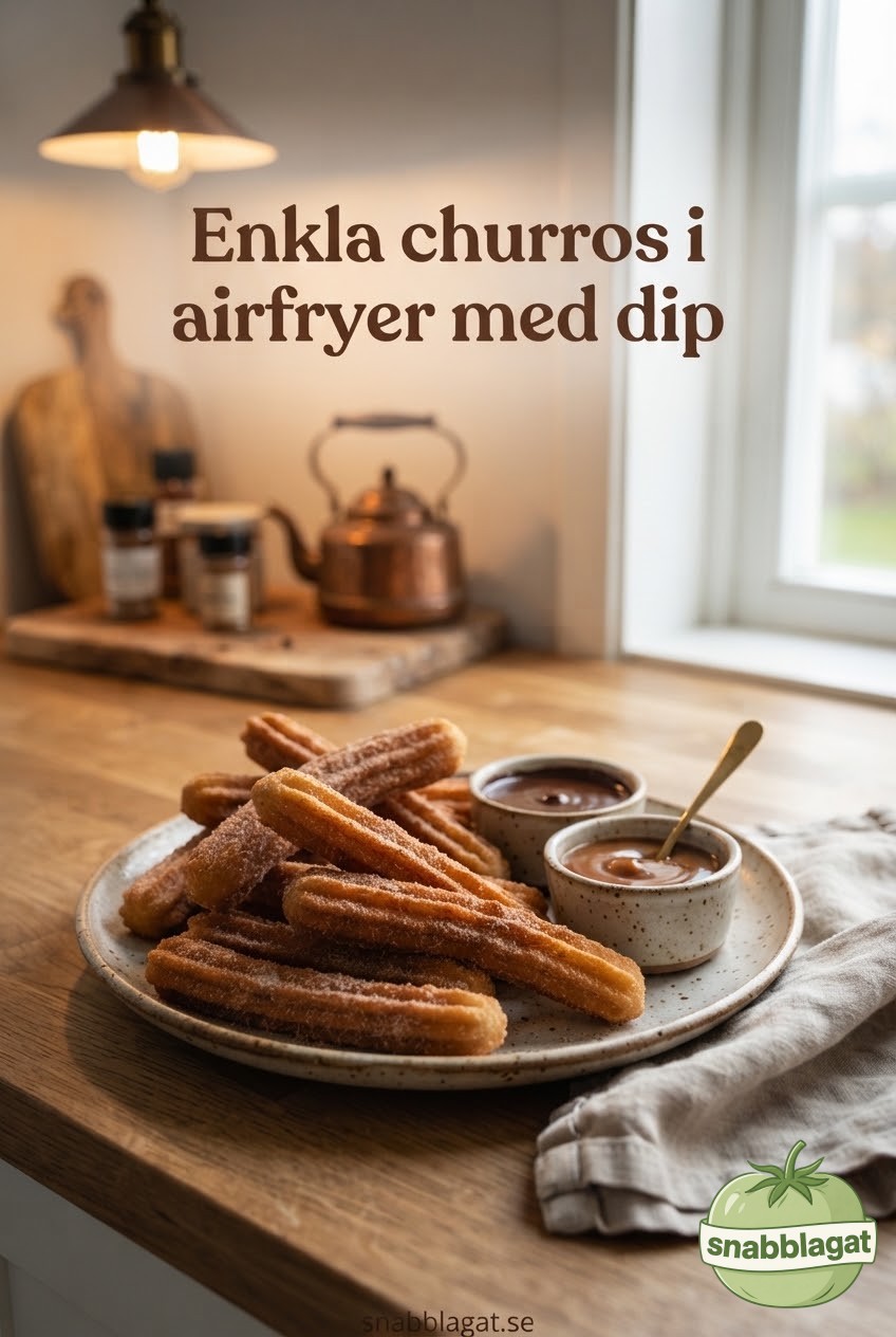 Enkla churros i airfryer med dip