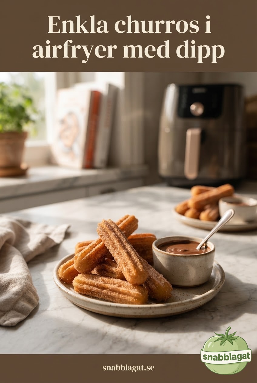 Enkla churros i airfryer med dipp