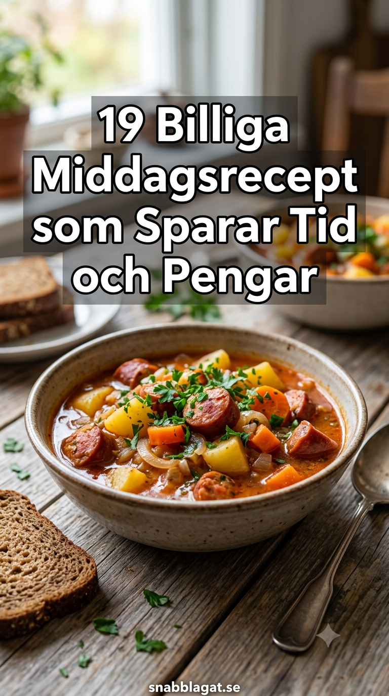 19 Billiga Middagsrecept som Sparar Tid och Pengar