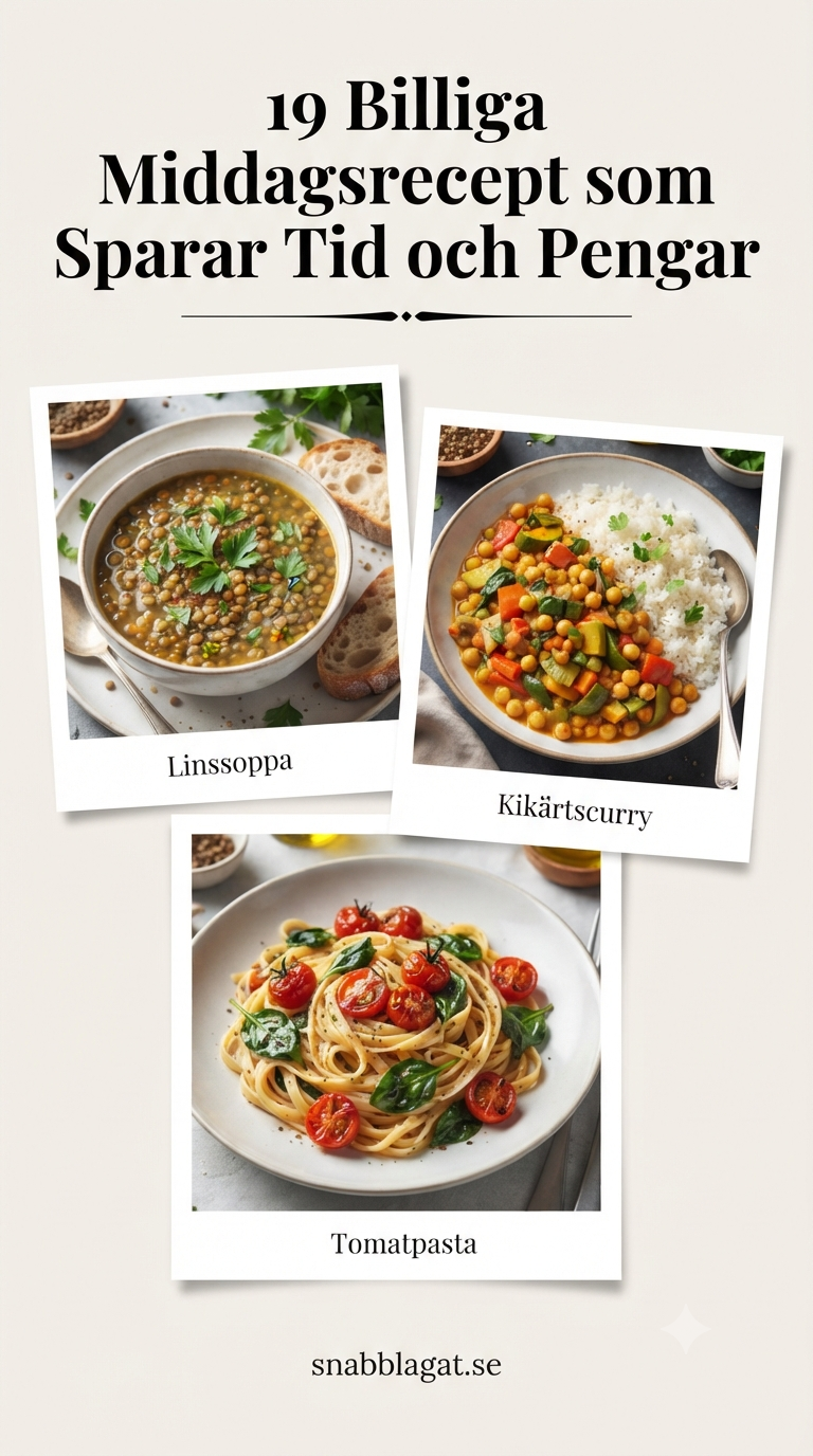 19 Billiga Middagsrecept som Sparar Tid och Pengar