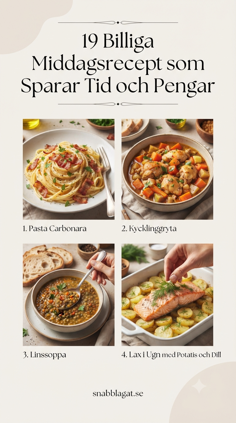 19 Billiga Middagsrecept som Sparar Tid och Pengar