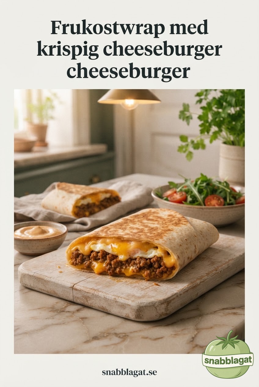 Frukostwrap med krispig cheeseburger