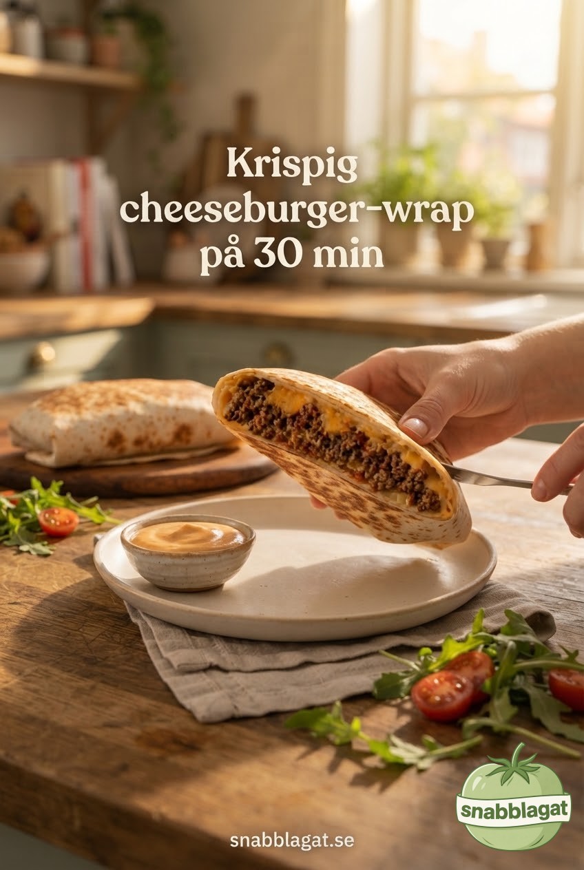 Krispig cheeseburger-wrap på 30 min