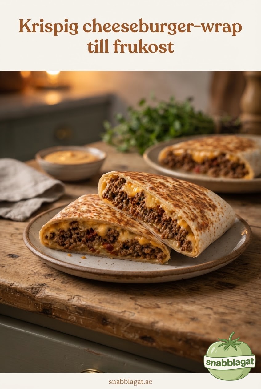Krispig cheeseburger-wrap till frukost