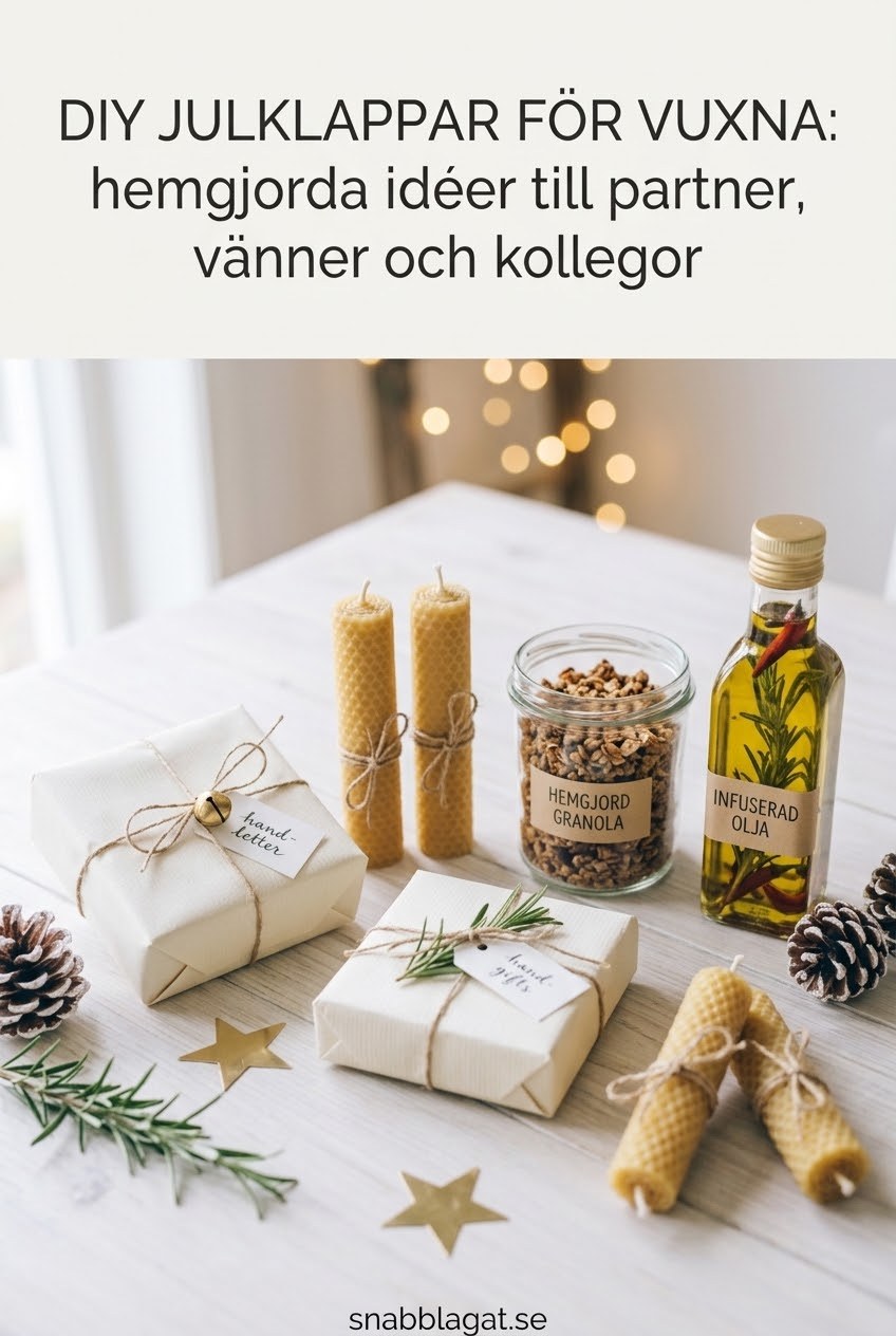 DIY julklappar för vuxna: hemgjorda idéer till partner, vänner och kollegor