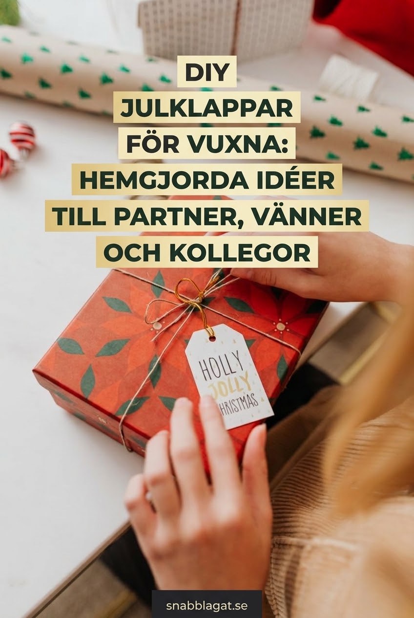 DIY julklappar för vuxna: hemgjorda idéer till partner, vänner och kollegor