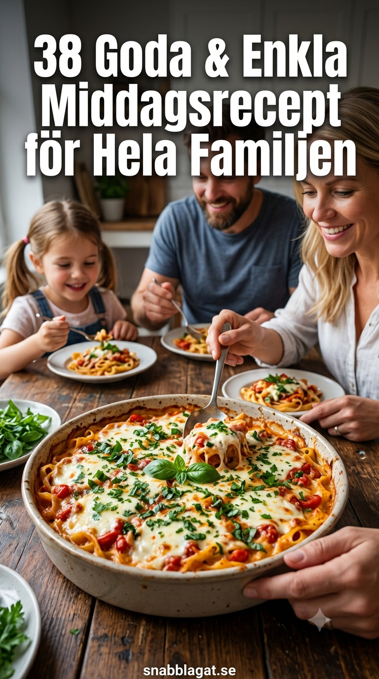 38 Goda & Enkla Middagsrecept för Hela Familjen