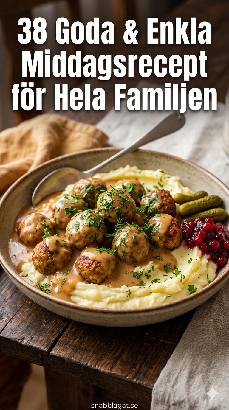 38 Goda & Enkla Middagsrecept för Hela Familjen