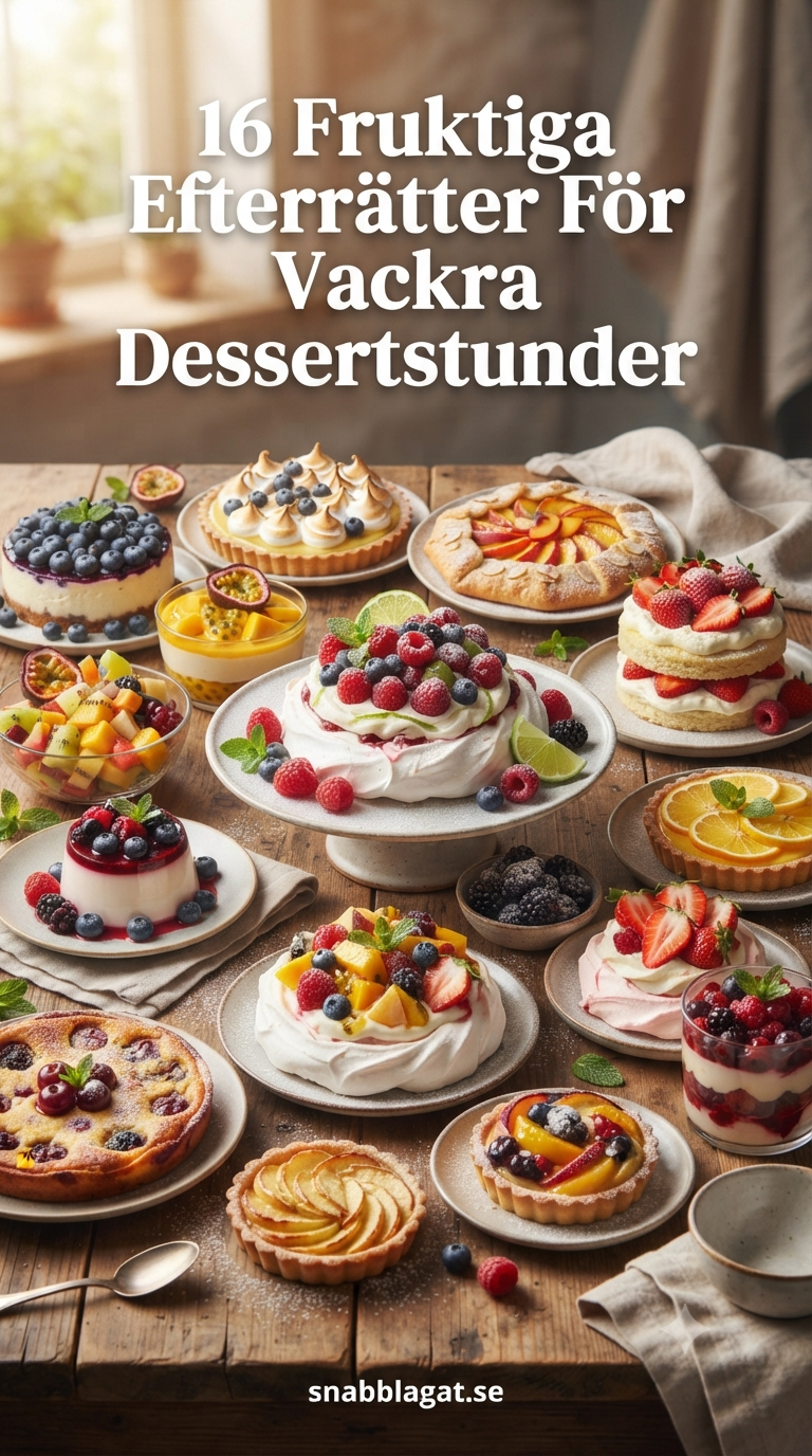 16 Fruktiga Efterrätter För Vackra Dessertstunder