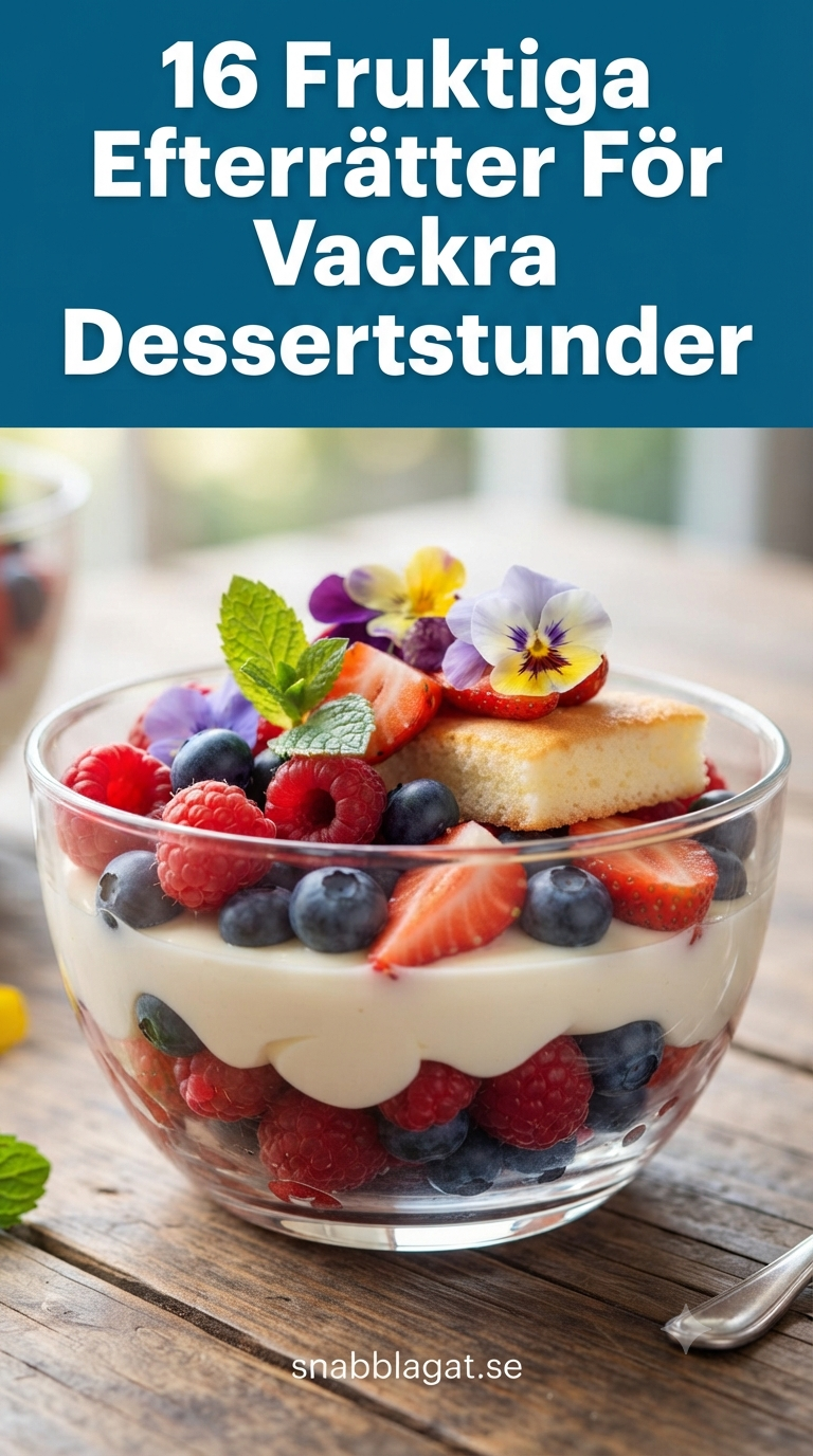 16 Fruktiga Efterrätter För Vackra Dessertstunder