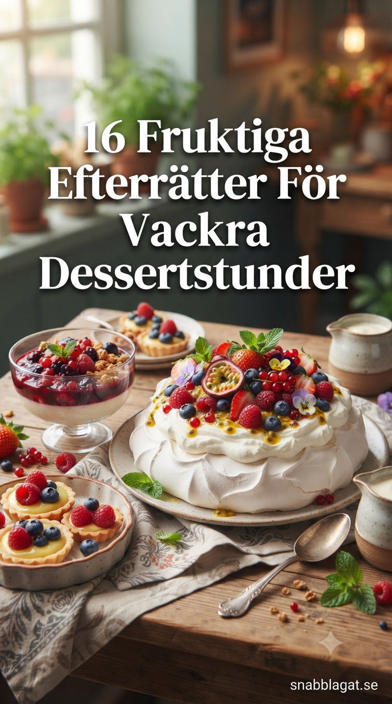 16 Fruktiga Efterrätter För Vackra Dessertstunder