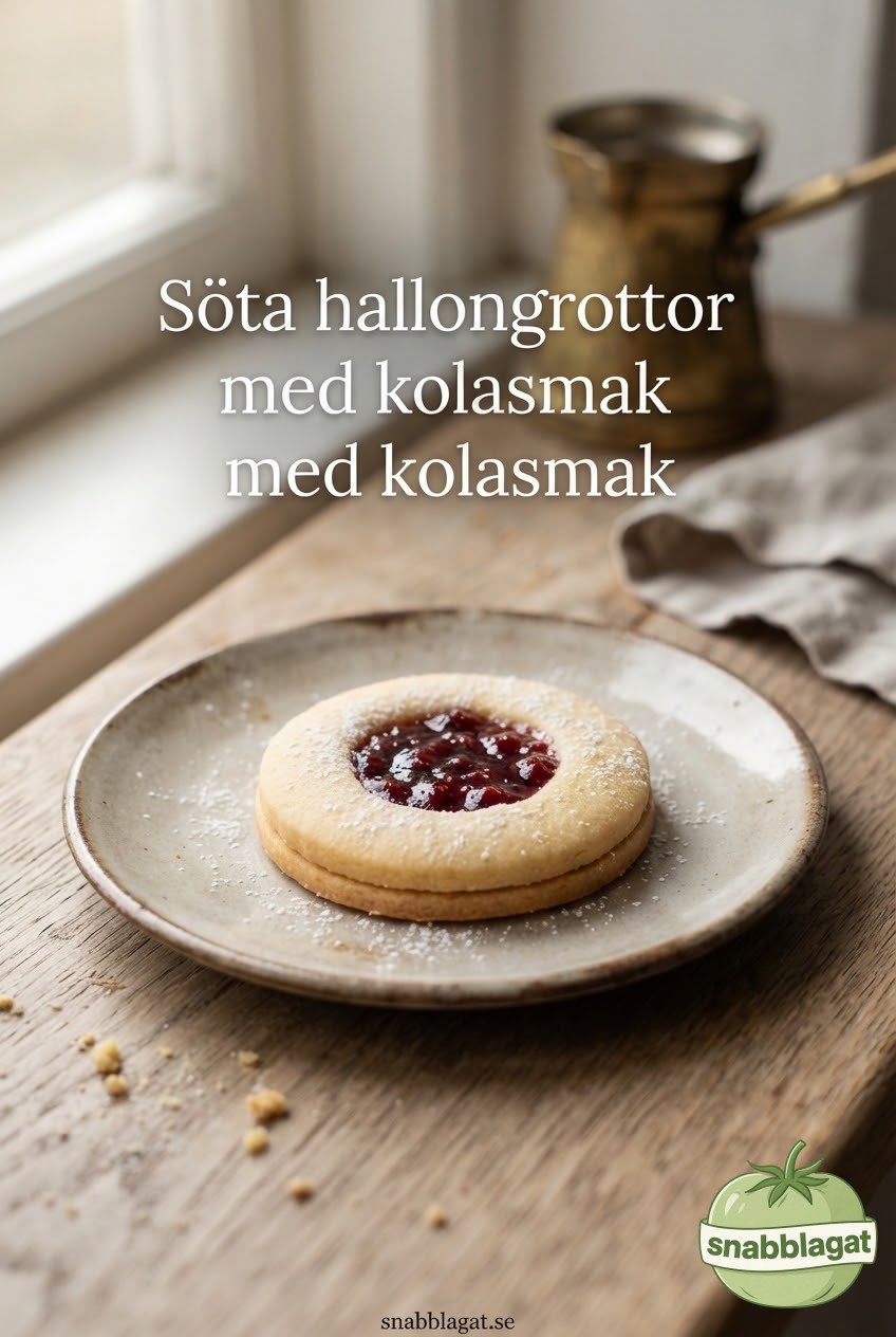 Söta hallongrottor med kolasmak