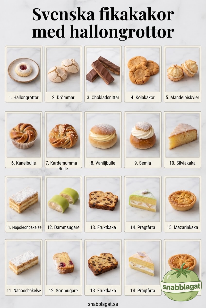 Svenska fikakakor med hallongrottor