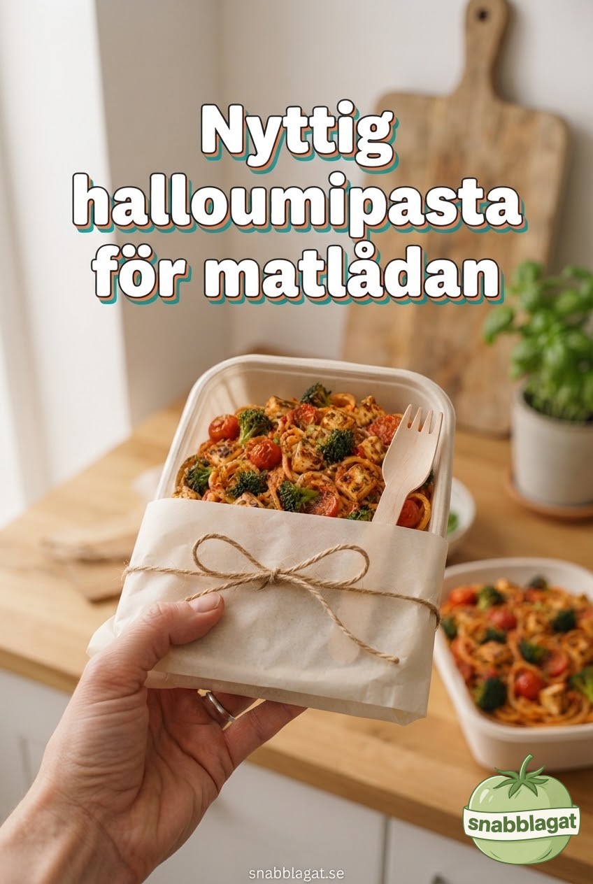 Nyttig halloumipasta för matlådan
