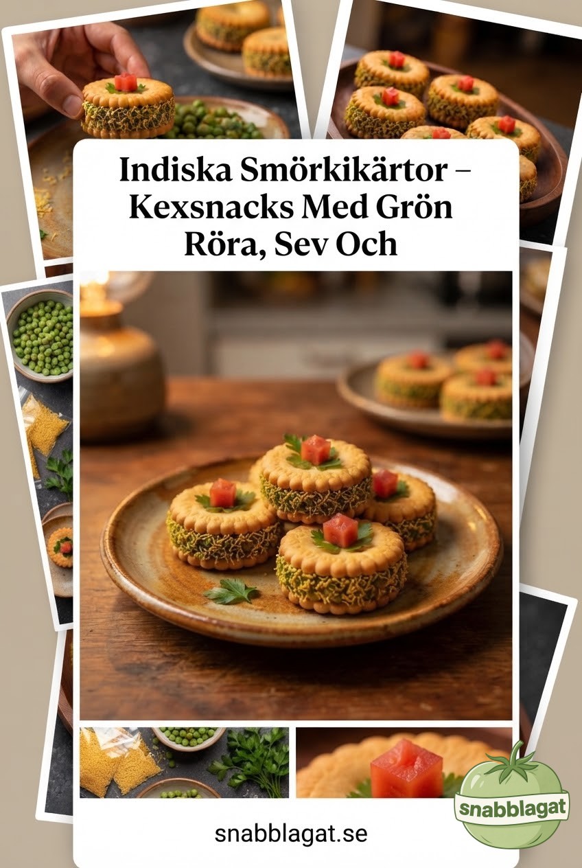 Indiska Smörkikärtor – Kexsnacks Med Grön Röra, Sev Och