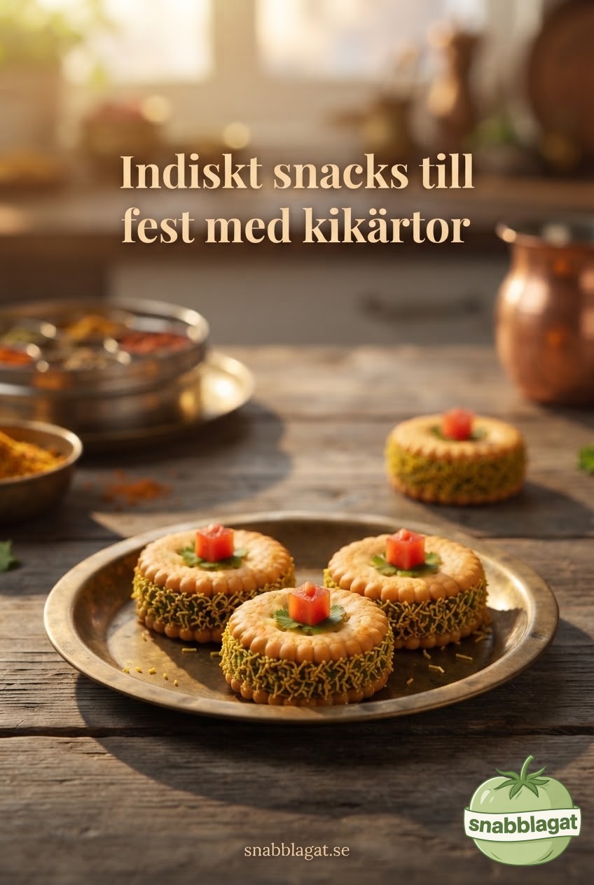 Indiskt snacks till fest med kikärtor