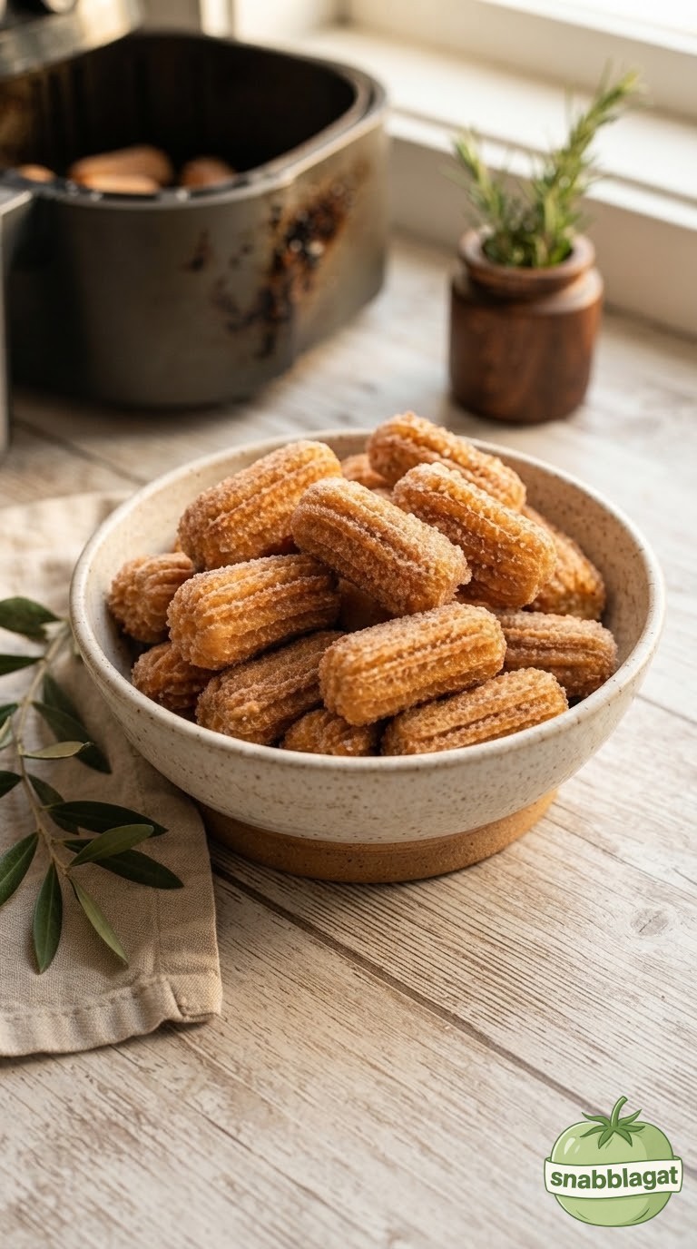 Krispiga churros i airfryer