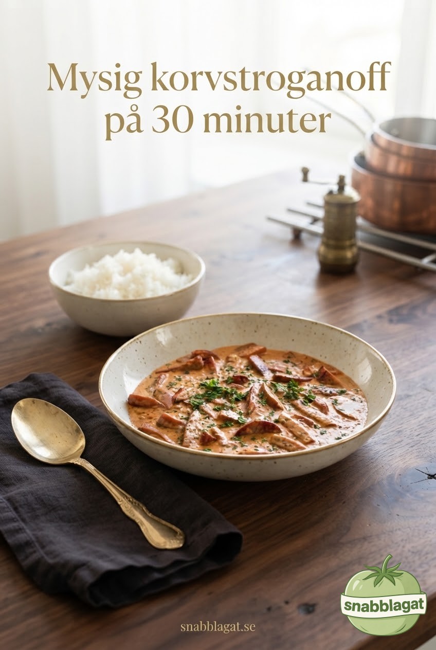 Mysig korvstroganoff på 30 minuter