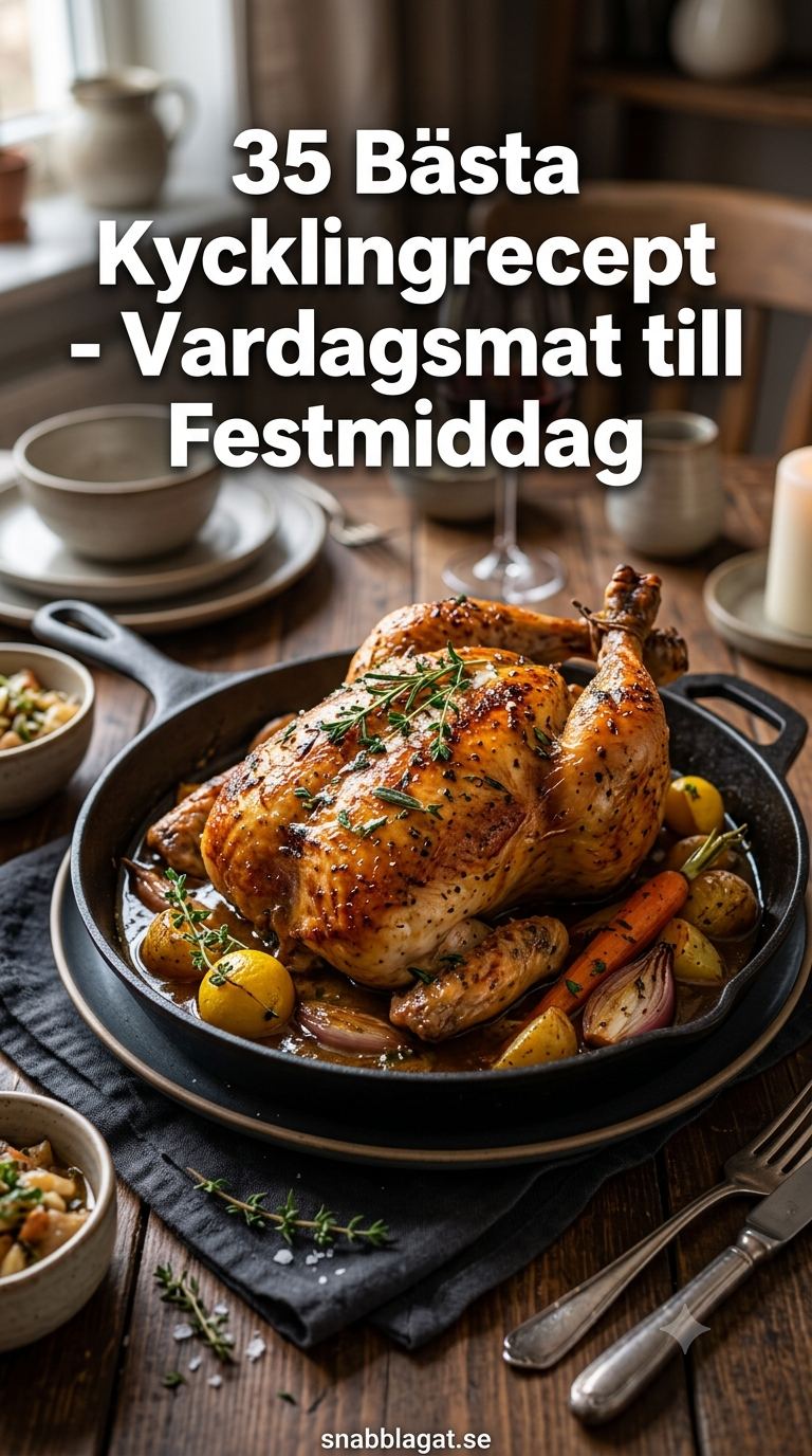35 Bästa Kycklingrecept - Vardagsmat till Festmiddag