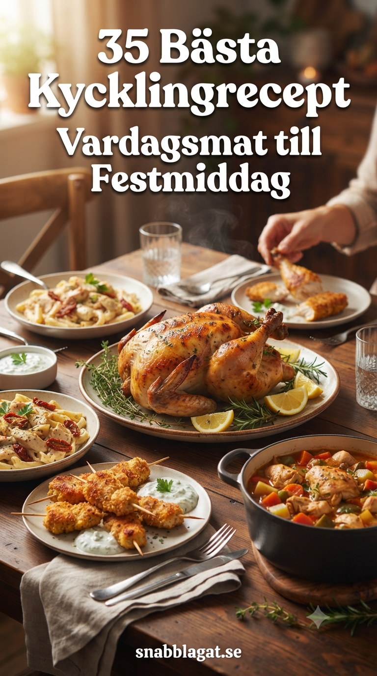 35 Bästa Kycklingrecept - Vardagsmat till Festmiddag