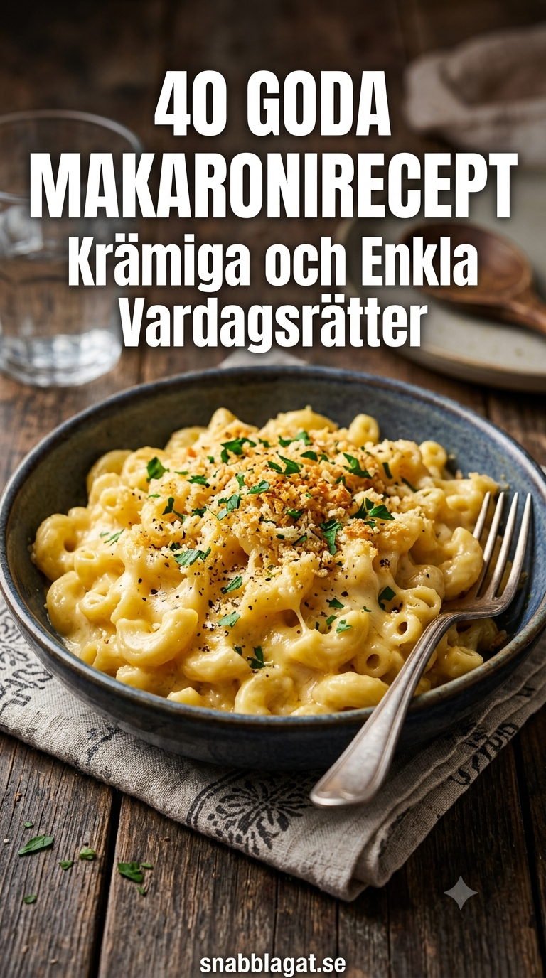 40 Goda Makaronirecept - Krämiga och Enkla Vardagsrätter