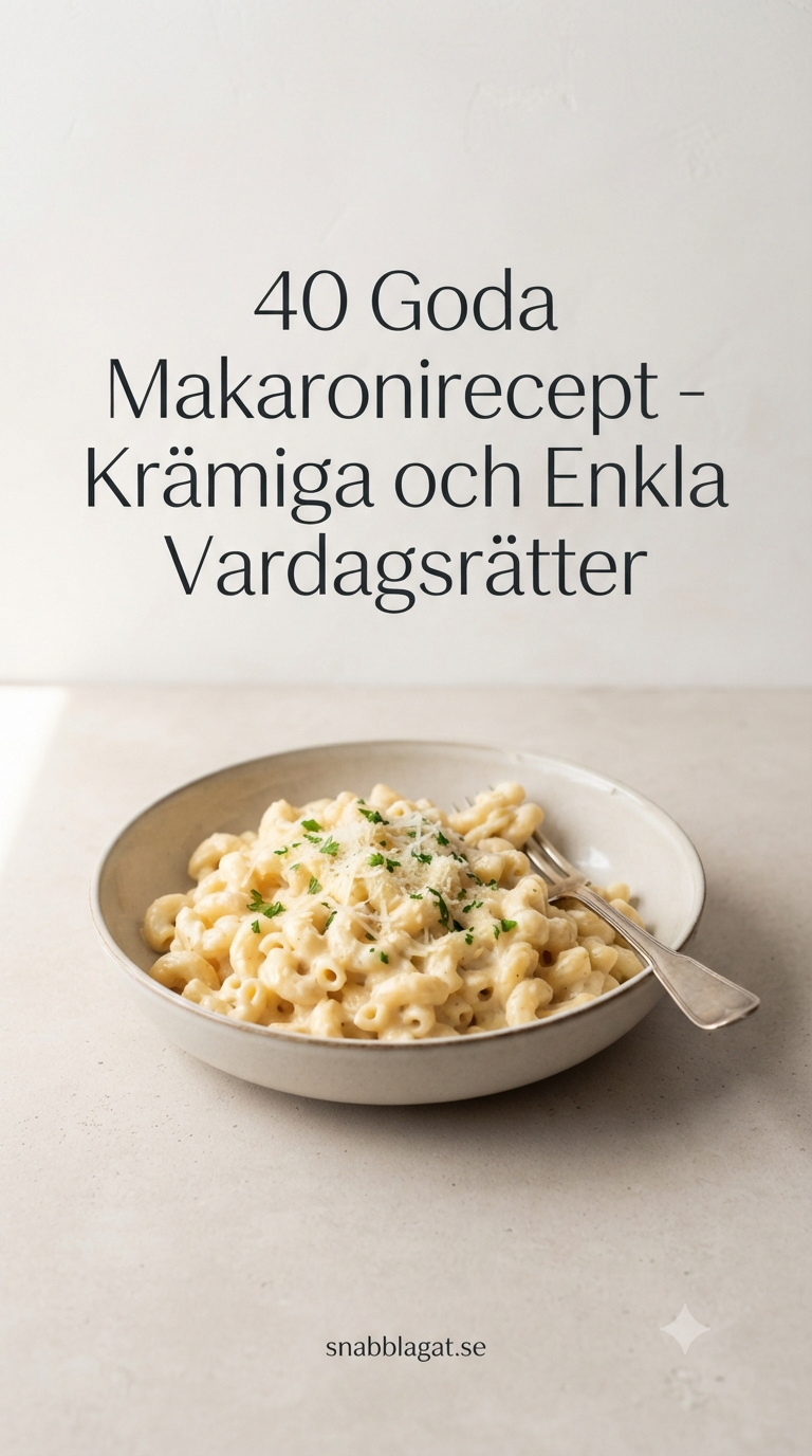 40 Goda Makaronirecept - Krämiga och Enkla Vardagsrätter