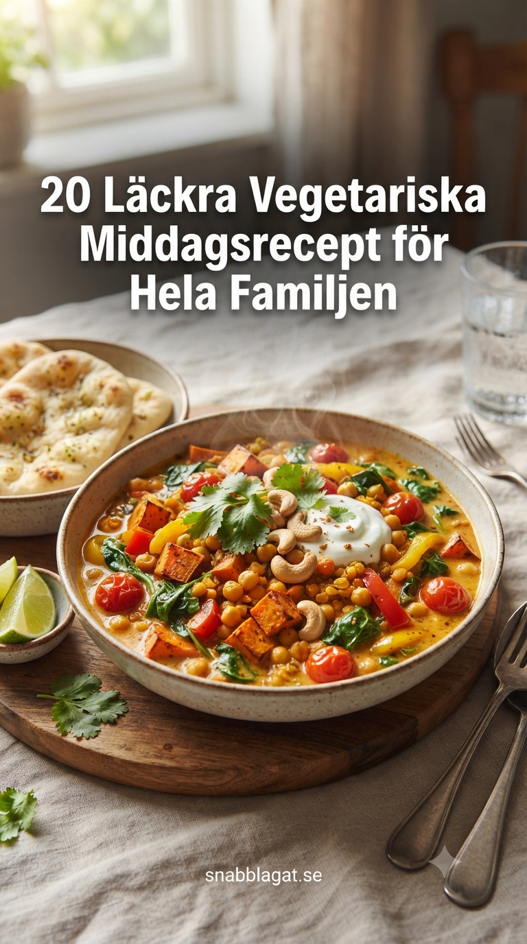 20 Läckra Vegetariska Middagsrecept för Hela Familjen