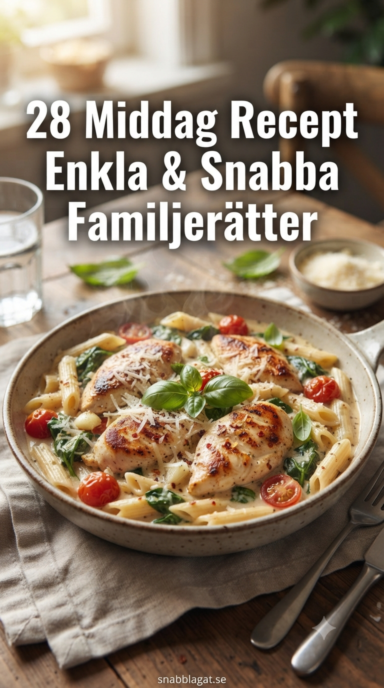 28 Middag Recept - Enkla & Snabba Familjerätter