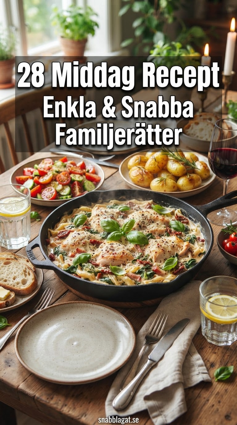 28 Middag Recept - Enkla & Snabba Familjerätter